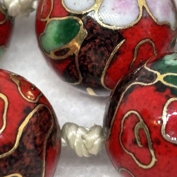 Vintage Chinese cloisonné beaded necklace - Picture 9 of 9